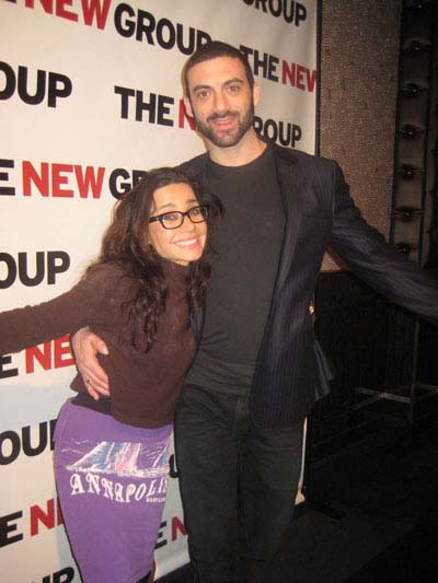 02-27-12 Janeane Garofalo and Morgan Spector at the New Group Annual Gala 2012: Cabaret Soiree at the Edison Ballroom. 240 West 47th St. Monday night 02-27-12