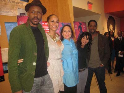 02-29-12 Cast members (L-R) Wood Harris. Nicole Ari Parker. director Emily Mann. Daphne Rubin-Vega. Blair Underwood at a Meet & Greet of the Broadway's "A Streetcar Named Desire" at Signature Theatre. 480 West 42nd St. Tuesday morning 02-28-12