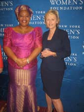 05-09-13 Honorees (L-R) Leymah Gbowee. Tina Brown at the New York Women's Foundation (NYWF) 26th Annual Celebrating Women Breakfast at the Marriott Marquis. Photo by: Aubrey Reuben