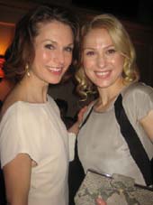 05-07-12 Cast members Janie Brookshire (L) and Margaret Loesser Robinson at the opening night party for "Man and Superman" at Jake's Saloon. 202 Ninth Avenue