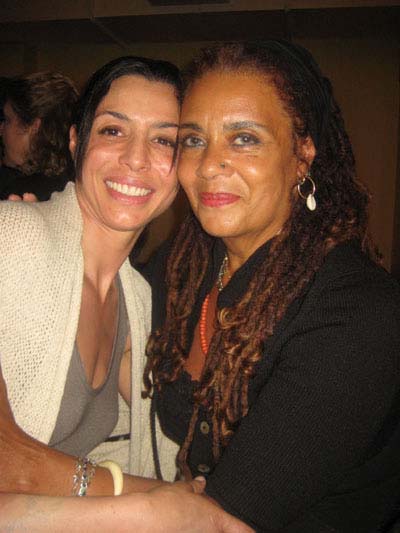 05-21-12 Cast member Drena De Niro (L) and mother Diahnne Abbott at the opening night party for "She's Of A Certain Age" in the lounge of Theatre Row Theatres. 410 West 42nd St. Sunday night. 05-20-12