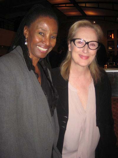 05-01-12 B. Smith (L) and Meryl Streep at the opening night party for "An Early History of Fire" at B. Smith's Restaurant. 320 West 46th St. Monday night 04-30-12