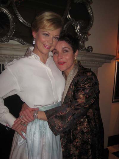 05-02-12 Emily Bergl (L) and Christine Andreas after Emily Bergl's "NY I Love You" cabaret opening night performance at Cafe Carlyle. 35 East 76th St. Tuesday night 05-01-12