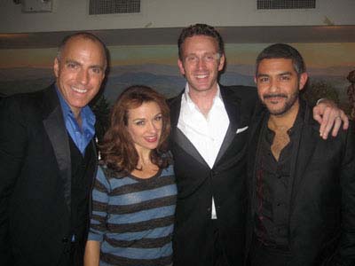 11-15-11 (L-R) William Michals. Sarah Uriarte Berry. Michael Berry. Jesus Garcia at the after party for "Broadway Unplugged" at Tony's Di Napoli. 147 West 43rd St. Monday night 11-14-11