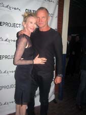 10-14-13 Cast member Trudie Styler and husband Sting at the opening night party for "The Seagull" at Bear & Grill. 40 East 4th St. Sunday night. photo by: aubrey reuben