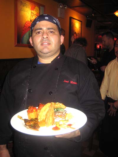 10-24-13 Chef Jose Mesarina presents a plate of delicious hors d'oeuvres at a media food tasting at Havana Libre. 688 Tenth Ave. Wednesday night 10-23-13. photo by: aubrey reuben