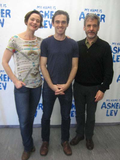 10-15-12 Cast members (L-R) Jenny Bacon. Mark Nelson. Ari Brand at a photo op for "My Name Is Asher Lev" at Davenport Studios. 250 West 49th St. Monday afternoon 10-22-12