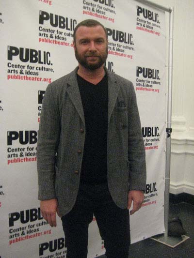 10-24-12 Liev Schreiber at the opening night party for "Wild With Happy" in the lobby of the Public Theater. 425 Lafayette St. Tuesday night 10-23-12