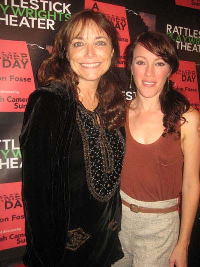 10-26-12 Cast members (L-R) Karen Allen. Samantha Soule at the opening night for "A Summer Day" in the lobby of the Cherry Lane Theatre. 38 Commerce St. Thursday night 10-25-12