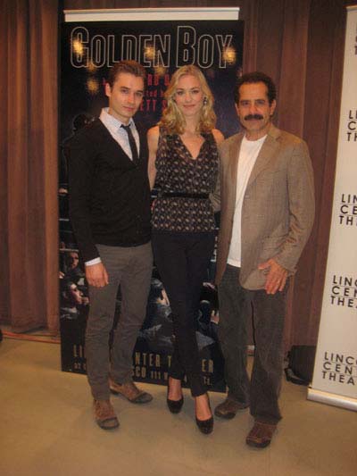 10-26-12 Cast members (L-R)Seth Numrich. Yvonne Stahovski. Tony Shalhoub at a photo op for "Golden Boy" in the rehearsal room of Lincoln Center Theater. 165 West St. Thursday morning 10-25-12