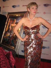 10-07-11 Angelica Page receives her portrait for Fame-Wall at a reception at Hurley's. 232 West 48th St.