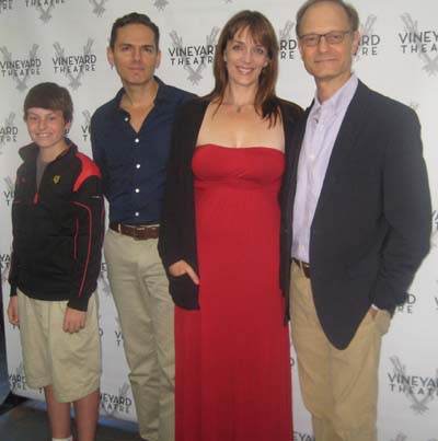 09-05-13 (L-R) Cast members Paul Anthony Stewart, Frankie Seratch.  Julia Murney. David Hyde Pierce at a Meet & Greet for the musical "The Landing" at Roundabout Rehearsal Studios. 115 West 45th St. 09-04-13.  photo  by:  aubrey reuben