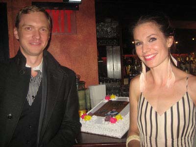 09-10-12 Cast members (L-R) Roderick Hill and Janie Brookshire at the opening night party of "Mary Broome" at West Bank restaurant. 407 West 42nd St. Monday night. 09-09-12