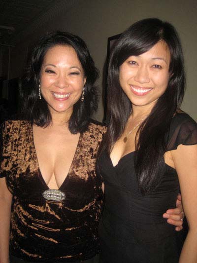 09-16-11 Cast members Christine Toy Johnson (L) and Angela Lin at the opening night party for "Crane Story" at Perilla. 9 Jones St. Thursday night 09-15-11
