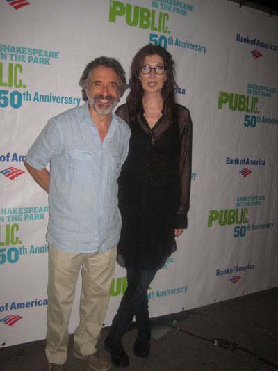 08-10-12 Cast member Chip Zien and Joanna Gleason at the opening night for "Into the Woods" at outside the Delacorte Theater. Central Park. Thursday night 08-09-12