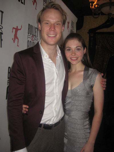 08-09-12 Cast members David Coomber and Shannon Garland at the opening night party for "Bullet for Adolf" at Hurleys's. 232 West 48th St. Wednesday night 08-08-12