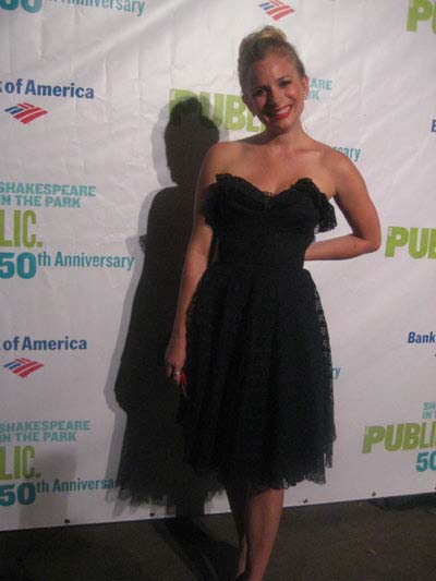 08-10-12 Cast member Tess Soltau at the opening night for "Into the Woods" at outside the Delacorte Theater. Central Park. Thursday night 08-09-12
