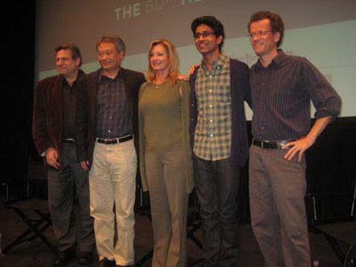 09-29-12 (L-R) Richard Pena. director Ang Lee. Elizabeth Gabler. Suraj Sharma. novelist Yann Martel after a Q & A following a press screening of "Life of Pi" at the Walter Reade Theater. 165 West 65th St. Friday afternoon 09-28-12