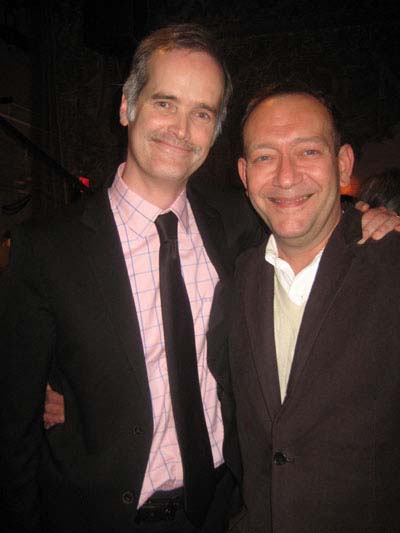 11-07-11 Director Jack Cummings III (L) and words and music Michael John LaChiusa at the opening night party for "Queen of the Mist" in the Gym at Judson Memorial Church. 243 Thompson St. Sunday night. 11-06-11