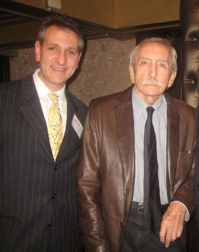 11-10-11 Elliot Fox (L) and Edward Albee at the Primary Stages Gala honoring 20 Pulitzer Prize Playwrights at the Edison Ballroom. 240 West 47th St. Wednesday night 11-09-11