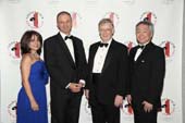Lily Safani, CEO, GCNYC; Dr. Mikael Dolsten, Corporate Vision Award Honoree; Bob Easton, Board Chairman, GCNYC ; Dr. Takashi Owa, Advancement of Cancer Research Award Honoree. Photo by: Rob Rich/SocietyAllure.com