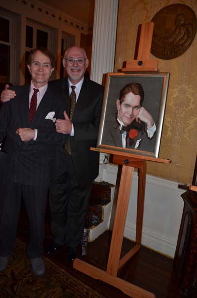 Steve Ross and artist Joel Spector and his portrait of Steve Ross The Crown Prince of New York 