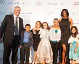 NEW YORK, NY - OCTOBER 19: Orphaned Starfish Founder Andrew Stein (L) and Model Fior Mendez attends the 2012 Orphaned Starfish Gala at Cipriani Wall Street on October 19, 2012 in New York City.