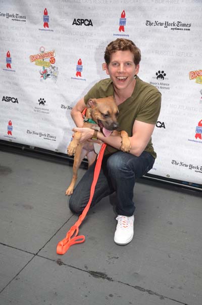Stark Sands from Kinky Boots with Dog Scrappy