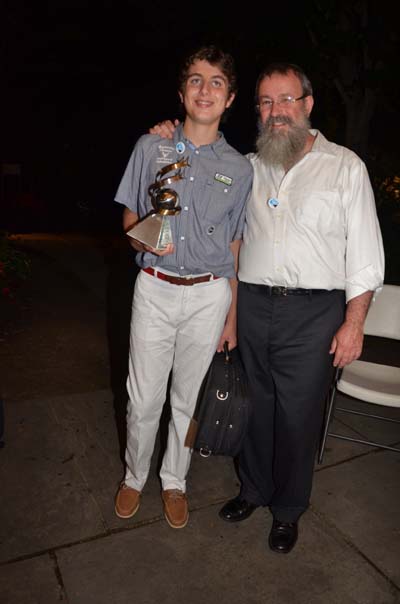David Ribertone winner and Morris Neuman of MAN Textile at Hampton Synagogue's