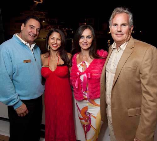 Joe Gambriele, Alexandra Gonzales, Katia Bates, and Tom Bates at the Yacht Hop on November 8, 2012 at Atlantis, Paradise Island in the Bahamas Photo by: Robert Stolpe 