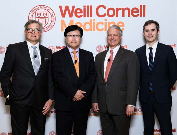  Dr. Roger Hrtl, Dean Augustine M.K. Choi, Dr. Louis Aronne and Dr. Conor Liston.  Photo by:  LILAPHOTOPhoto by :  LILA PHOTO