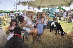 Christie Brinkley with friends at the Petting Zoo. 