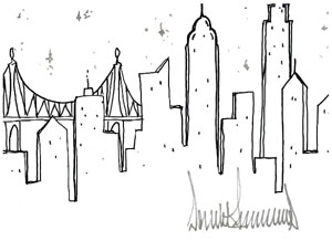 Donald Trump’s celebrity “doodle”, one of the doodles that will be auctioned off on