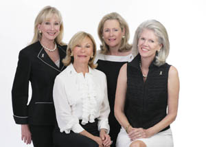 ryan licht sang bipolar foundation,Co-Chairmen of the 2008 event, Susan Keenan, Sandy Heine, Brantley Knowles and Mary Webster who are serving as Honorary Chairmen for the 2009 Dinner Dance at Club Colette on February 1st.   Photo by: Lucien Capehart Studios