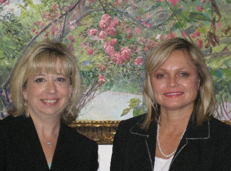 Easter Seals Tiptoe Through the Tulips...Stepping Out in Style chairwomen Jennifer Hardiman and Karen Holmes