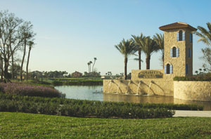 Tuscan-inspired entrance to Toll Brothers Jupiter Country Club, where the fundraiser
