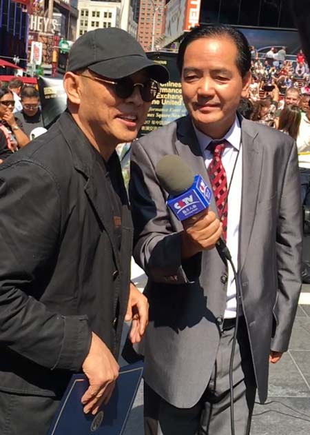 Hollywood kung fu star Jet Li, Frank Liu