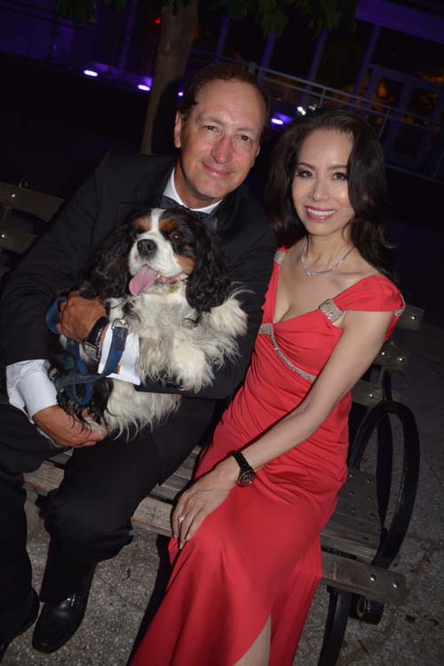 Nicholas Genovese and pup William with Angela Chen. Photo by: Rose Billings/Blacktiemagagazine..com