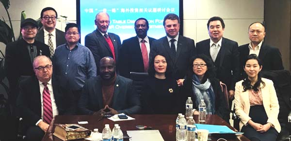  Jun Lin Vice-Chairwoman of American Chinese Silk Road Chamber of Commerce, Jianbo Zhao, Esq form Department of Social Services office of Legal Affairs, Ms.Hui Cao General Counsel of Silk Road Fund, Dosso Kassimou Project Manager of Newark CEDC, Kenneth Scott from Shawmut Design and Construction, 