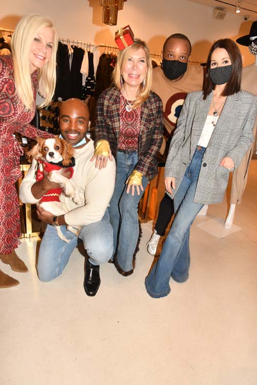 Nancy Pearson, Jamal King , pup Oliver with host Regina Kravitz, Courtney Love, Christy Sousa at Alice & Olivia. Photo by: Rose Billings/Blacktiemagazine.com