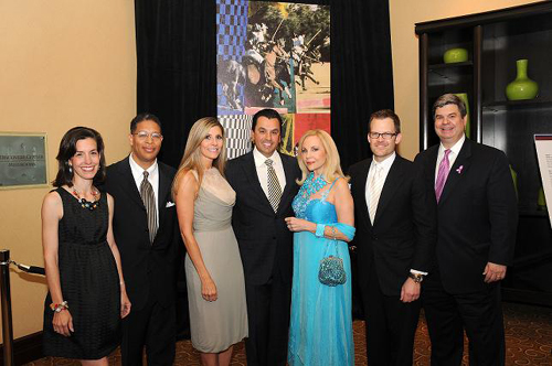 "San Jos Clinic hosts its 4th annual "Art with Heart" charity gala in support of quality healthcare. Pictured (left to right): Stacie Cokinos (Executive Director of San Jose Clinic), Brian Stevens (San Jose Clinic Board Chair), Gina Bhatia (Event chair), Devinder Bhatia (Event chair), Carolyn Farb (Portrait of Compassion Honoree), 