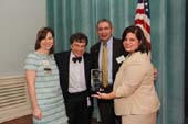 Susan Feigin Harris, Dr. Peter Hotez, Dr. Paul Klotman, Anna Dragsbaek. Photo by: Omar Mejia