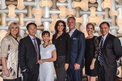 Paige Flink, Executive Director, The Family Place; Dr. Loc Trieu and Anh Trieu, Luncheon Co-Chairs; Diane and Daryl Johnston, Honorary Chairs; Amanda and Lloyd Ward, Luncheon Co-Chairs. Photo by Jeremy Brown Photography