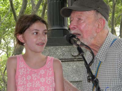 Ten year old asking 93 year old Pete Seeger at Q and A session