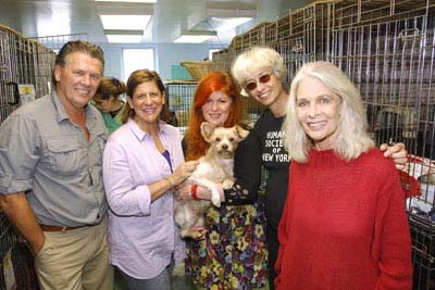 Bill Grimmer, Anne-Marie Karash, Sandra DeFeo, Bonnie Tischler, and Frances Hayward at the Humane Society of New York. 