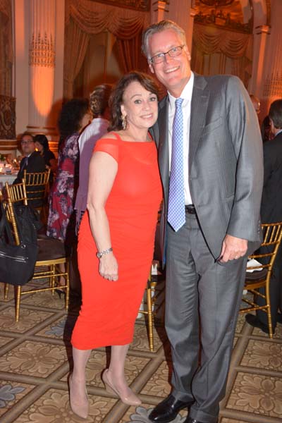 Andrea Spring managing Director Blue Star Jets with Edward H.Bastain President Delta Airlines.  Photo by:  Rose Billings/Blacktiemagazine.com