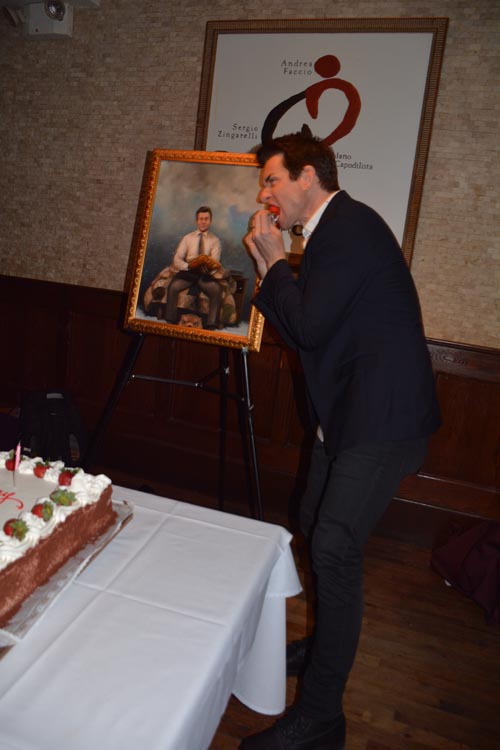 Andy's Portrait and a Taste of Berry from Cake. Photo by: Rose Billings/Blacktiemagazine.com
