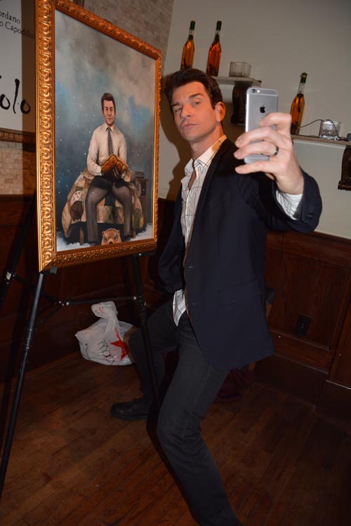 Andy Karl with his Portrait and also Celebrating his Birthday. Photo by: Rose Billings/Blacktiemagazine.com