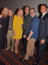MSNBC Alex Witt, legendary Talk Show Host Dick Cavett, Patricia Duff Founder TCG, and "Best of Enemies" Directors Robert Gordon and Morgan Neville and TCG event chair Steven Buffone.. Photo by: Rose Billings/Blacktiemagazine.com