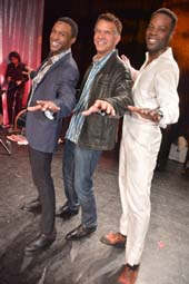 Jarran Muse, (Marvin Gaye in Motown), Brian Stokes Mitchell (Tony Winner) and JL Williams (Fella). Photo by: Rose Billings/Blacktiemagazine.com